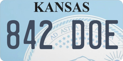 KS license plate 842DOE