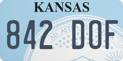 KS license plate 842DOF