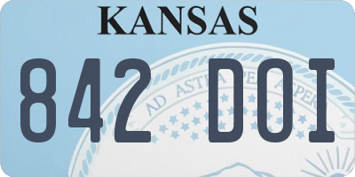 KS license plate 842DOI
