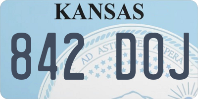 KS license plate 842DOJ
