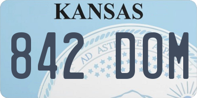 KS license plate 842DOM