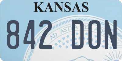 KS license plate 842DON
