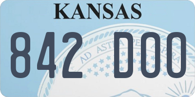 KS license plate 842DOO