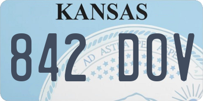 KS license plate 842DOV