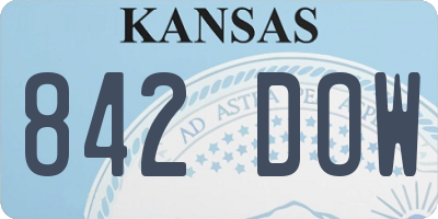 KS license plate 842DOW
