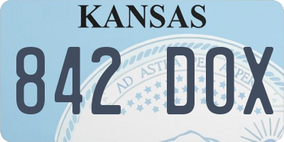 KS license plate 842DOX