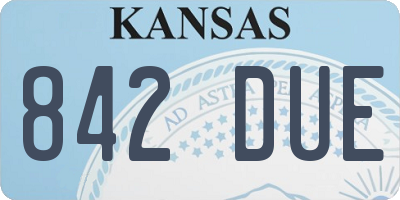 KS license plate 842DUE
