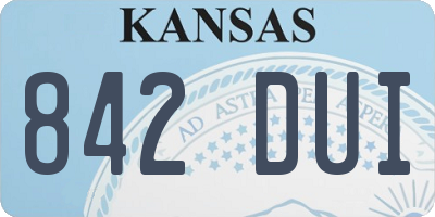 KS license plate 842DUI