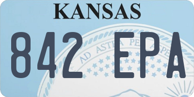 KS license plate 842EPA