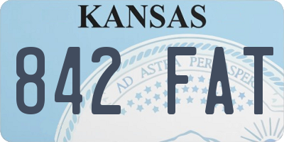 KS license plate 842FAT