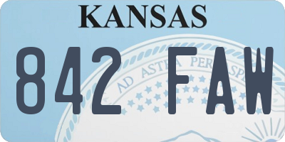 KS license plate 842FAW