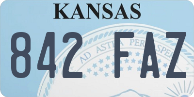 KS license plate 842FAZ