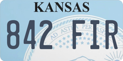 KS license plate 842FIR