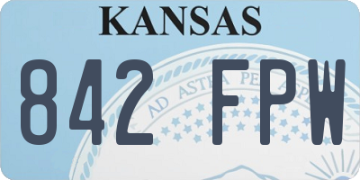 KS license plate 842FPW