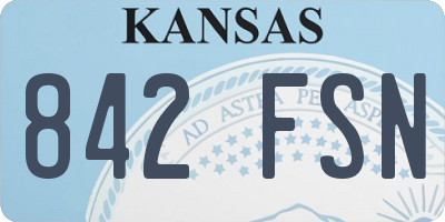 KS license plate 842FSN