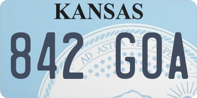 KS license plate 842GOA