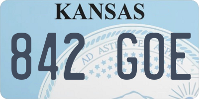KS license plate 842GOE