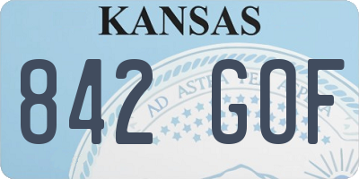 KS license plate 842GOF