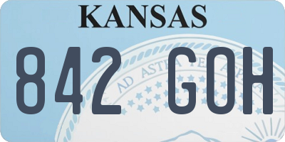 KS license plate 842GOH