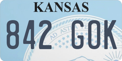 KS license plate 842GOK