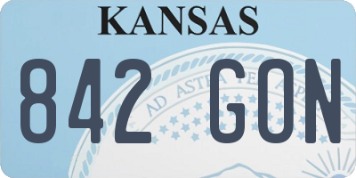 KS license plate 842GON