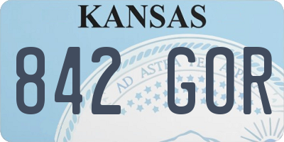 KS license plate 842GOR