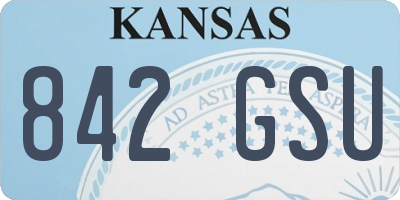 KS license plate 842GSU