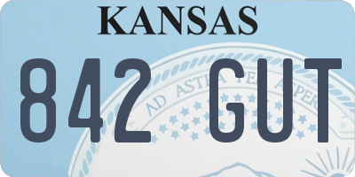 KS license plate 842GUT