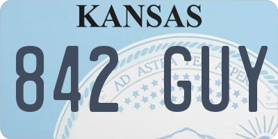 KS license plate 842GUY