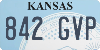 KS license plate 842GVP