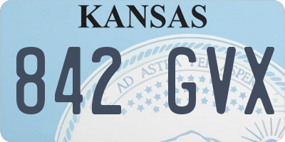 KS license plate 842GVX