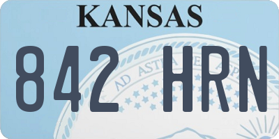 KS license plate 842HRN