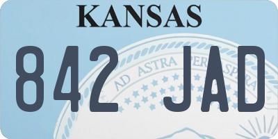 KS license plate 842JAD