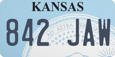 KS license plate 842JAW