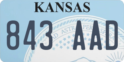 KS license plate 843AAD