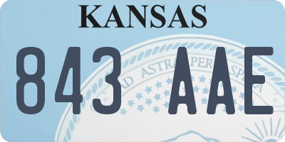 KS license plate 843AAE