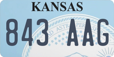 KS license plate 843AAG