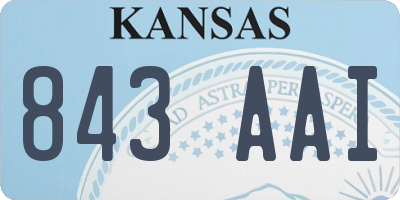 KS license plate 843AAI