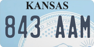 KS license plate 843AAM