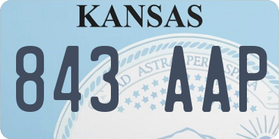 KS license plate 843AAP