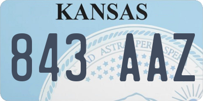 KS license plate 843AAZ