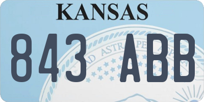 KS license plate 843ABB
