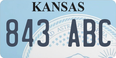 KS license plate 843ABC