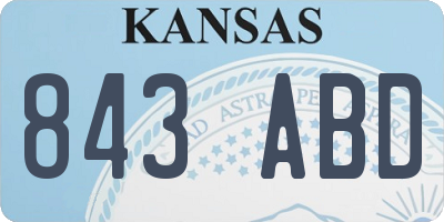 KS license plate 843ABD