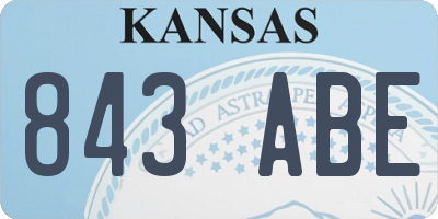 KS license plate 843ABE