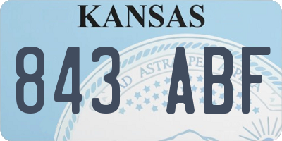 KS license plate 843ABF