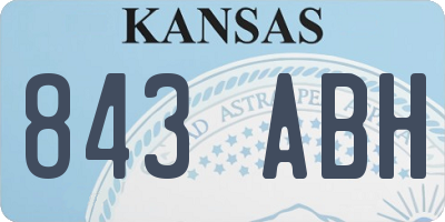 KS license plate 843ABH
