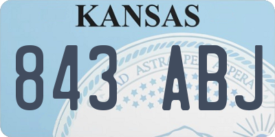 KS license plate 843ABJ
