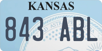 KS license plate 843ABL