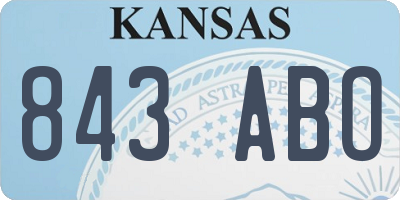 KS license plate 843ABO
